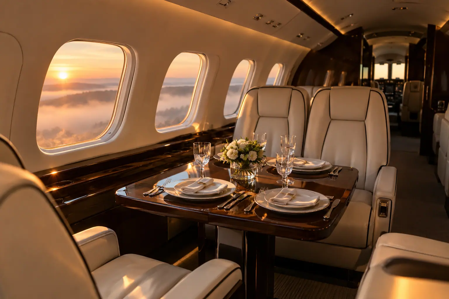 Private jet cabin