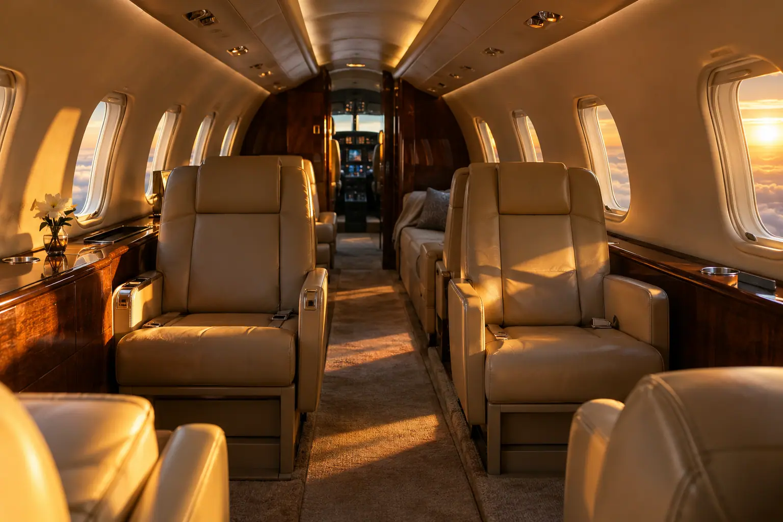 Heavy jet cabin interior